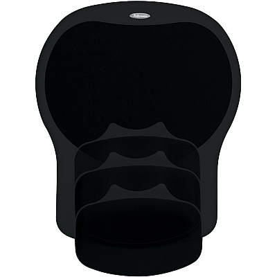 Fellowes Easy Glide Gel Wrist Rest and Mouse Pad - Black (FEL93730)