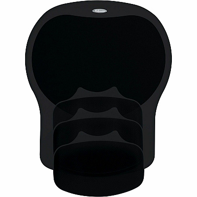 Fellowes Easy Glide Gel Wrist Rest and Mouse Pad - Black (FEL93730)