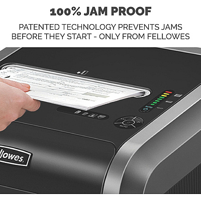 Fellowes 225Ci Paper Shredder | 100% Jam Proof, 22-Sheet, Cross-Cut Security, Commercial Grade | 3825001 Model, Black