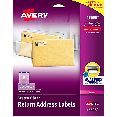 Avery Easy Peel Return Address Labels (AVE15695)