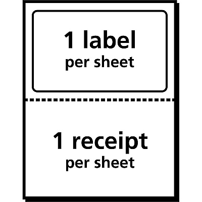 Avery Shipping Labels with Receipt, 5-1/16" x 7-5/8" , 50 Labels (AVE5127)