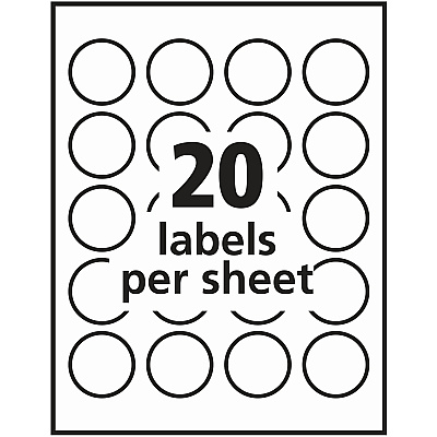 Avery Glossy Permanent Multipurpose Round Labels (AVE6582)