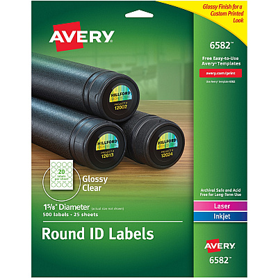 Avery Glossy Permanent Multipurpose Round Labels (AVE6582)