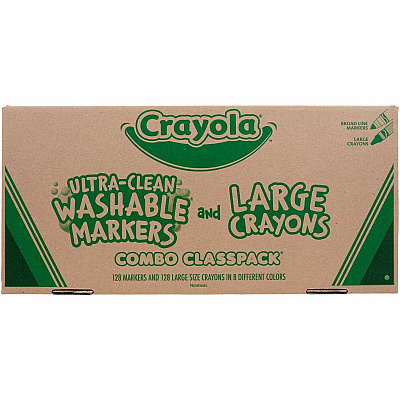 Crayola 8-Color Combo Large Crayon/Washable Marker Classpack (CYO523348)