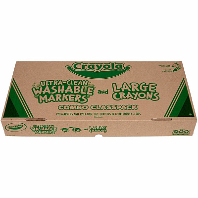 Crayola 8-Color Combo Large Crayon/Washable Marker Classpack (CYO523348)