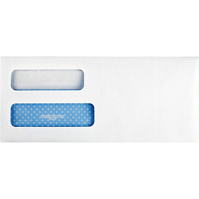 Quality Park No. 10 Double Window Security Tint Business Envelopes with Self-Seal Closure (QUA24559)