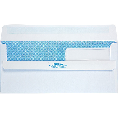 Quality Park No. 10 Double Window Security Tint Business Envelopes with Self-Seal Closure (QUA24559)