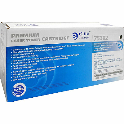 Elite Image Remanufactured MICR Laser Toner Cartridge - Alternative for HP 12A (Q2612A) - Black - 1 Each (ELI75392)