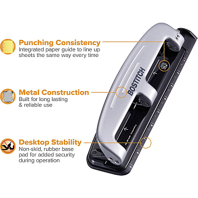 Bostitch EZ Squeeze 12 Three-Hole Punch (ACI2101)