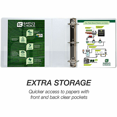 Samsill Earth's Choice Plant-Based 3 Inch 3 Ring View Binder - White (SAM16987)