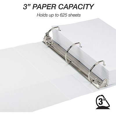 Samsill Earth's Choice Plant-Based 3 Inch 3 Ring View Binder - White (SAM16987)