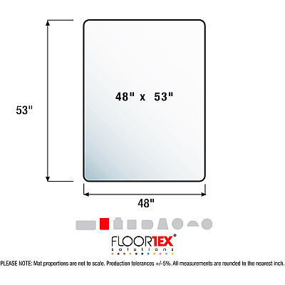 Cleartex Ultimat Polycarbonate Rectangular Chair Mat for Carpets over 1/2" - 48" x 53" (FLR1113427ER)