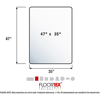 Cleartex Polycarbonate Rectangular Chair Mat for Carpets over 1/2" - 35" x 47" (FLR118927ER)
