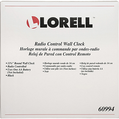 Lorell 13-1/4" Radio-Controlled Wall Clock (LLR60994)