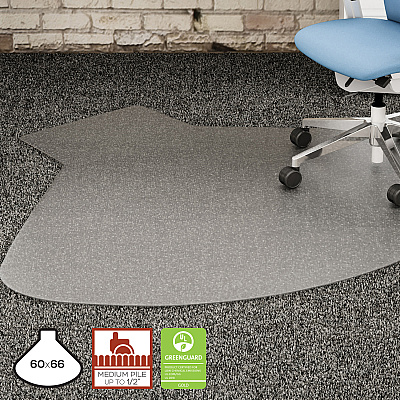 Lorell L-Workstation Medium-pile Chairmat (LLR69156)