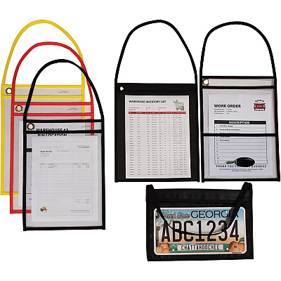 C-Line Two Pocket Shop Ticket Holders with Hanging Straps, Stitched (CLI38912)