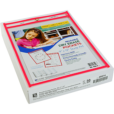 C-Line Reusable Dry Erase Pocket - Study Aid (CLI40814)