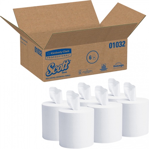 Scott Roll Control Center-Pull Paper Towels with Fast-Drying Absorbency Pockets (01032)