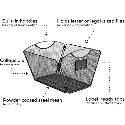 Safco Onyx Mesh Desktop Tub File (SAF2162BL)