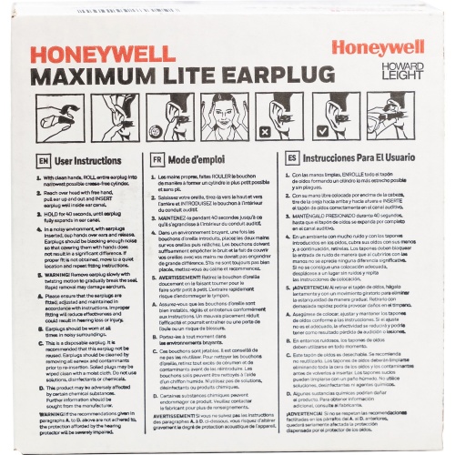 Howard Leight Max Lite Uncorded Foam Ear Plugs (LPF1)