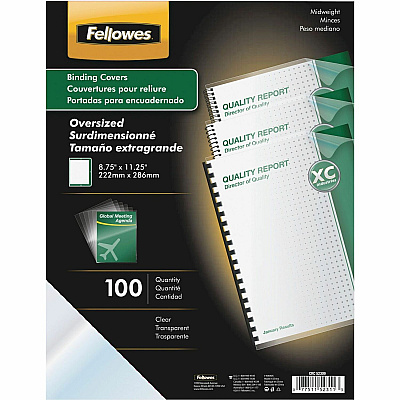Fellowes Crystals Clear Oversize PVC Covers (52311)
