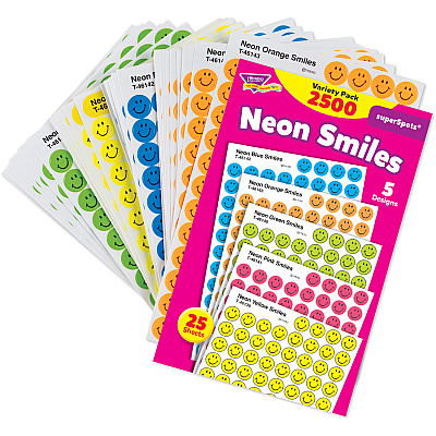 TREND superSpots Neon Smiles Stickers Variety Pack (TEPT1942)