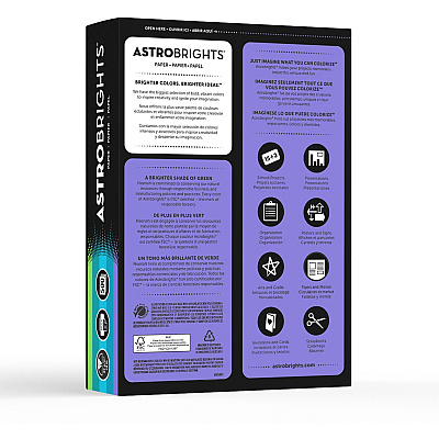 Astrobrights Color Copy Paper - "Cool" , 5 Assorted Colours (WAU20274)
