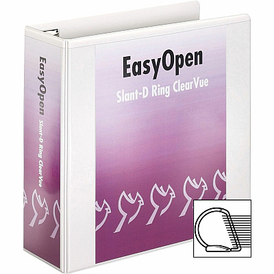 Cardinal EasyOpen Clearvue Slant D-Ring Binders (CRD10340CB)
