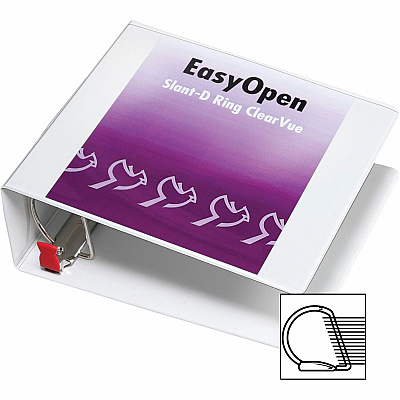 Cardinal EasyOpen Clearvue Slant D-Ring Binders (CRD10340CB)