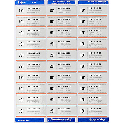 Avery Easy Peel Address Labels (5260)