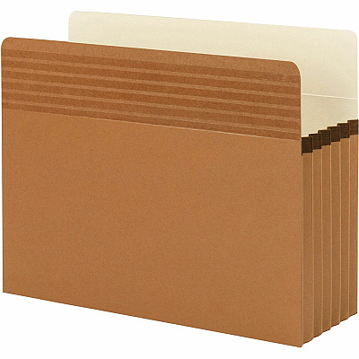 Smead Easy Grip File Pocket, Straight-Cut Tab, 5-1/4" Expansion, Letter Size, Redrope, 10 per Box (SMD73209)
