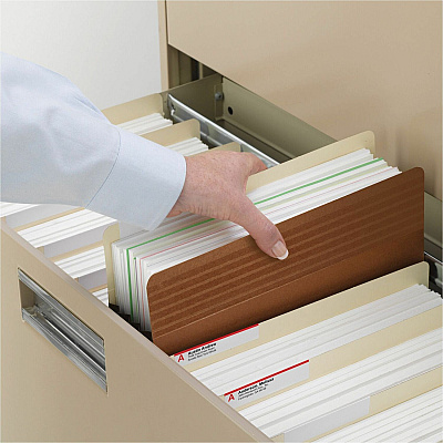 Smead Easy Grip File Pocket, Straight-Cut Tab, 5-1/4" Expansion, Letter Size, Redrope, 10 per Box (SMD73209)