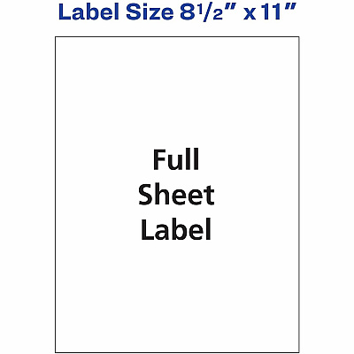 Avery White Shipping Labels, 8-1/2" x 11" , 20 Labels (AVE8255)
