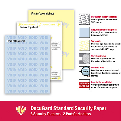 DocuGard Standard 2-part Medical Security Paper (PRB04544)