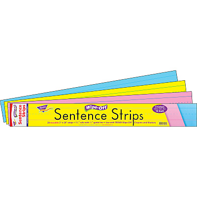 TREND 24" Multicolor Wipe-Off Sentence Strips (TEPT4002)