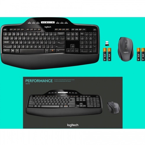 Logitech MK710 Wireless Keyboard and Mouse Combo for Windows, 2.4GHz Advanced Wireless, Wireless Mouse, Multimedia Keys, 3-Year Battery Life, PC/Mac (920002416)