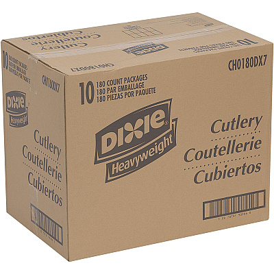 Dixie Heavyweight Disposable Forks, Knives & Teaspoons Keeper Pack Grab-N-Go by GP Pro (DXECH0180DX7CT)