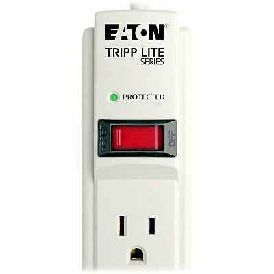 Eaton Tripp Lite Series Protect It! 6-Outlet Surge Protector, 6 ft. Cord, 790 Joules, Diagnostic LED, Light Gray Housing (TLP606)