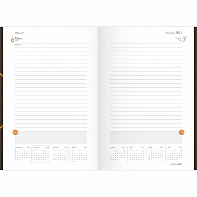 AT-A-GLANCE One-Day-Per-Page Planning Notebook, 9 x 6, Dark Brown/Orange Cover, 12-Month (Jan to Dec): 2026 (70620130)