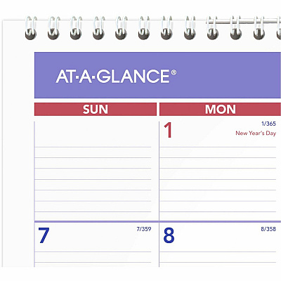 AT-A-GLANCE Monthly Wall Calendar, 15 x 12, White/Red/Blue Sheets, 12-Month (Jan to Dec): 2026 (PM828)