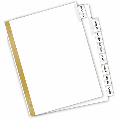 Avery Big Tab Insertable Dividers, 8 tabs, 1 set (AVE11124)