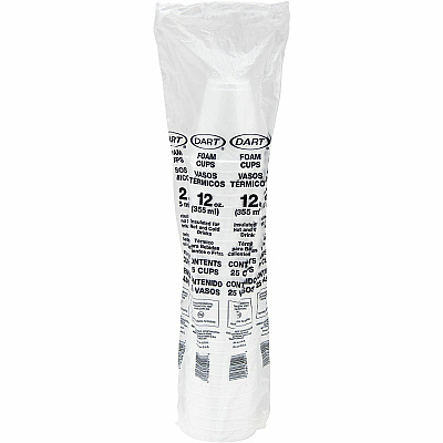 Dart 12 oz Squat Insulated Foam Cups (DCC12J16)