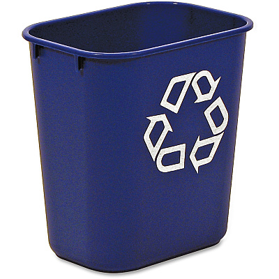 Rubbermaid Commercial 13 QT Standard Deskside Recycling Wastebasket (RCP295573BE)