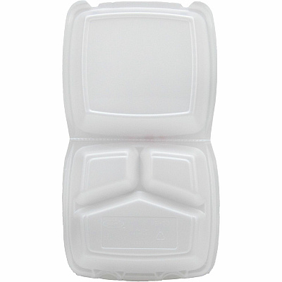Dart 8-1/2" Triple-Compartment Foam Containers (DCC85HT3)
