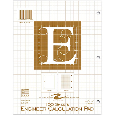 Roaring Spring 5x5 Grid Engineering Pad (ROA95182)