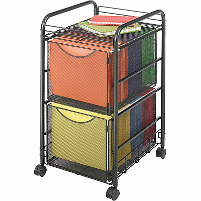 Safco Onyx Double Mesh Mobile File Cart (SAF5212BL)