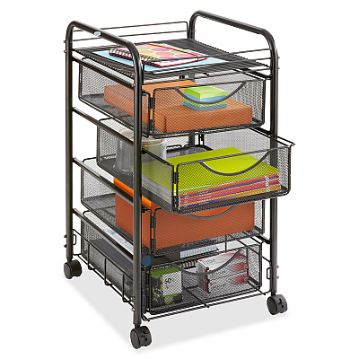 Safco Onyx Double Mesh Mobile File Cart (SAF5214BL)
