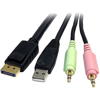 StarTech 4in1 Usb Displayport Kvm Switch Cable (DP4N1USB6)