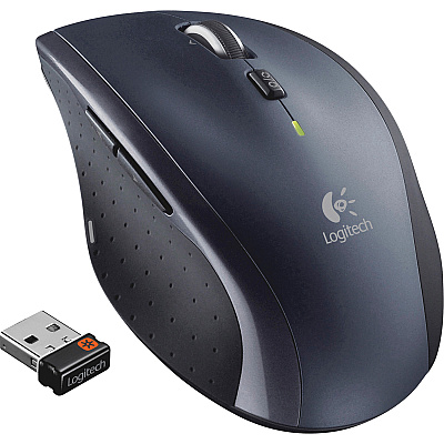 Logitech M705 Marathon Wireless Mouse, 2.4 GHz USB Unifying Receiver, 1000 DPI, 5-Programmable Buttons, 3-Year Battery, Compatible with PC, Mac, Laptop, Chromebook - Black (LOG910001935)
