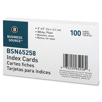 Business Source Plain Index Cards (BSN65258)